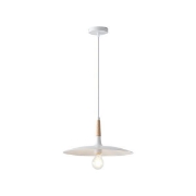 Imagine Lampa suspendată metal-lemn cu un singur corp de iluminat 527 Max 15W 350X1250mm alb-lemn Arte Illumina Essential