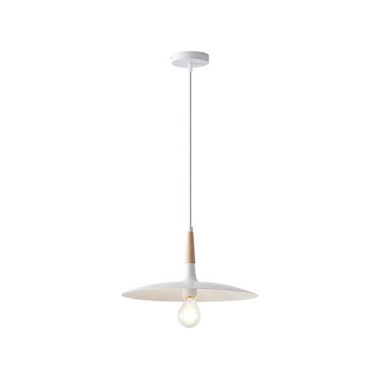 Imagine Lampa suspendată metal-lemn cu un singur corp de iluminat 527 Max 15W 350X1250mm alb-lemn Arte Illumina Essential