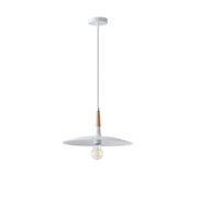 Imagine Lampa suspendată metal-lemn cu un singur corp de iluminat 527 Max 15W 350X1250mm alb-lemn Arte Illumina Essential