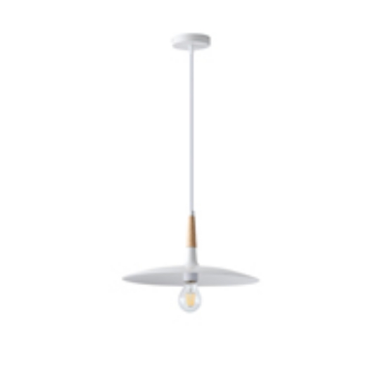 Imagine Lampa suspendată metal-lemn cu un singur corp de iluminat 527 Max 15W 350X1250mm alb-lemn Arte Illumina Essential