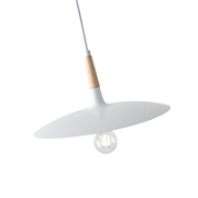 Imagine Lampa suspendată metal-lemn cu un singur corp de iluminat 527 Max 15W 350X1250mm alb-lemn Arte Illumina Essential
