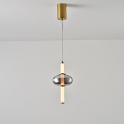 Imagine Lumină suspendată din sticlă-metal-ceramică LED 12W 960Lm 3000K 190X380X1450mm TRIAC Dimming Transparent Arte Illumina Verena