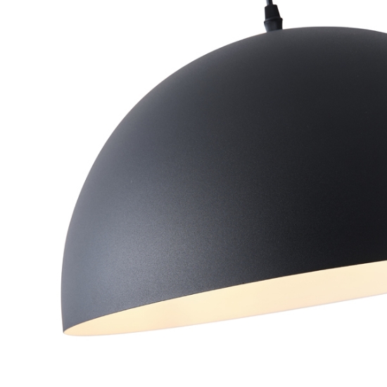 Imagine Lampa suspendată metalică cu un singur corp 1x27 Max 15W Ø400X1270mm neagră Arte Illumina Lava