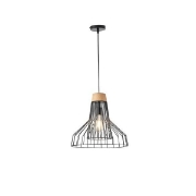 Imagine Lampa suspendată metalică cu un singur corp 1XE27 Max 15W Ø360X1380mm neagră Arte Illumina Tassel