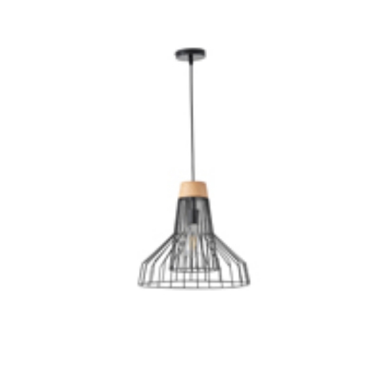 Imagine Lampa suspendată metalică cu un singur corp 1XE27 Max 15W Ø360X1380mm neagră Arte Illumina Tassel
