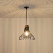 Imagine Lampa suspendată metalică cu un singur corp 1XE27 Max 15W Ø360X1380mm neagră Arte Illumina Tassel