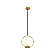 Imagine Lumină suspendată metal-sticlă cu un singur bec 1XE27 max 15W Ø300X1150mm aurie Arte Illumina Orba