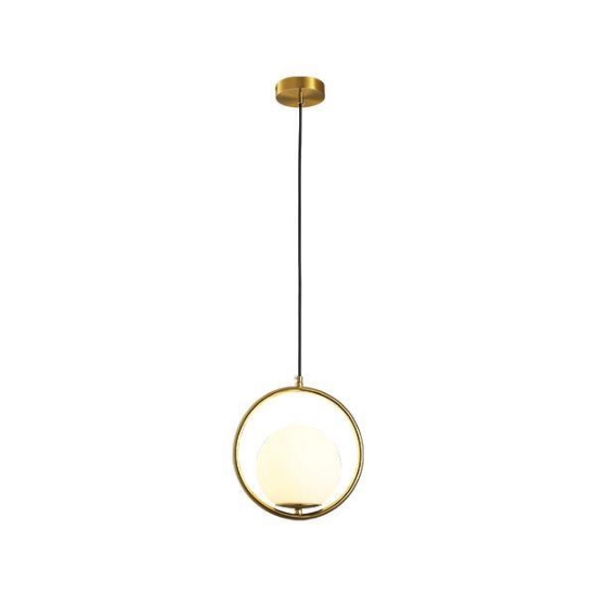Imagine Lumină suspendată metal-sticlă cu un singur bec 1XE27 max 15W Ø300X1150mm aurie Arte Illumina Orba