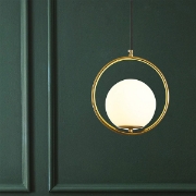 Imagine Lumină suspendată metal-sticlă cu un singur bec 1XE27 max 15W Ø300X1150mm aurie Arte Illumina Orba