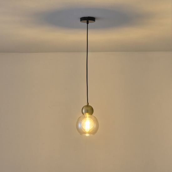 Imagine Lumină suspendată metal-sticlă cu un singur corp 1XE27 max 15W Ø150X1240mm negru Arte Illumina Aurelia