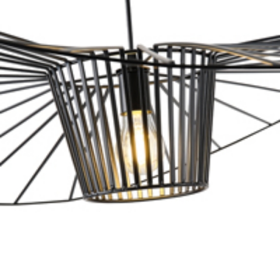 Imagine Lampa suspendată metalică cu un singur corp 1xE27 Max 15W Ø1000x1270mm neagră Arte Illumina CAP