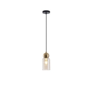 Imagine Lumină suspendată metal-sticlă cu un singur corp 1XE27 max 15W Ø100X1270mm negru Arte Illumina Aurelia