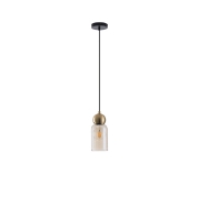 Imagine Lumină suspendată metal-sticlă cu un singur corp 1XE27 max 15W Ø100X1270mm negru Arte Illumina Aurelia