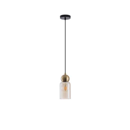 Imagine Lumină suspendată metal-sticlă cu un singur corp 1XE27 max 15W Ø100X1270mm negru Arte Illumina Aurelia