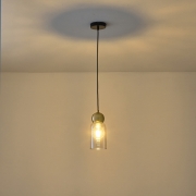 Imagine Lumină suspendată metal-sticlă cu un singur corp 1XE27 max 15W Ø100X1270mm negru Arte Illumina Aurelia