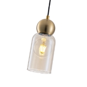 Imagine Lumină suspendată metal-sticlă cu un singur corp 1XE27 max 15W Ø100X1270mm negru Arte Illumina Aurelia