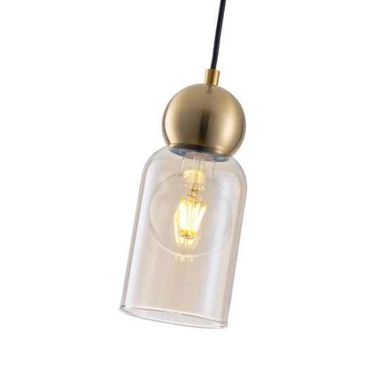 Imagine Lumină suspendată metal-sticlă cu un singur corp 1XE27 max 15W Ø100X1270mm negru Arte Illumina Aurelia