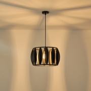 Imagine Lumină suspendată metalică cu un singur corp 1XE27 Max 15W 425X1300mm Negru Arte Illumina Crown