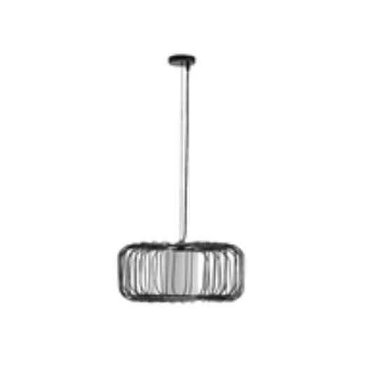 Imagine Lumină suspendată metalică single light 1XE27 max 15W Ø450X1520mm neagră Arte Illumina Airy