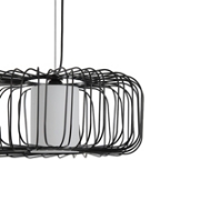 Imagine Lumină suspendată metalică single light 1XE27 max 15W Ø450X1520mm neagră Arte Illumina Airy