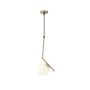 Imagine Lumină suspendată metal-sticlă cu un singur corp 1XE27 max 15W 220X150X1460mm alb-bronz Arte Illumina Orba