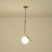 Imagine Lumină suspendată metal-sticlă cu un singur corp 1XE27 max 15W 220X150X1460mm alb-bronz Arte Illumina Orba