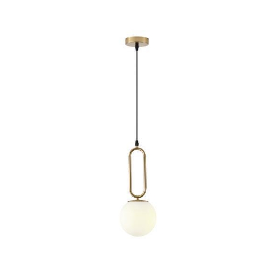 Imagine Lumină suspendată metal-sticlă cu un singur corp 1XE27 max 15W 150X150X1570mm alb-bronz Arte Illumina Orba