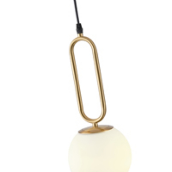 Imagine Lumină suspendată metal-sticlă cu un singur corp 1XE27 max 15W 150X150X1570mm alb-bronz Arte Illumina Orba