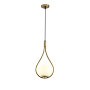 Imagine Lumină suspendată metal-sticlă cu un singur corp 1XE27 max 15W 210X150X1490mm alb-bronz Arte Illumina Orba