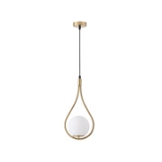 Imagine Lumină suspendată metal-sticlă cu un singur corp 1XE27 max 15W 210X150X1490mm alb-bronz Arte Illumina Orba