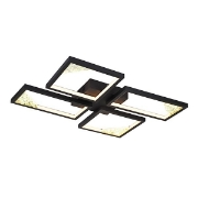 Imagine Lumină de tavan din aluminiu LED 36W 1400Lm 3000K 448X578mm neagră Arte Illumina Square