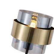 Imagine Lampă de birou metal-sticlă 1XE27 max 15W 180X415mm negru-aurie Arte Illumina Reliac