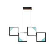 Imagine Lumină suspendată din aluminiu LED 36W 1400Lm 3000K 820X340mm neagră Arte Illumina Square