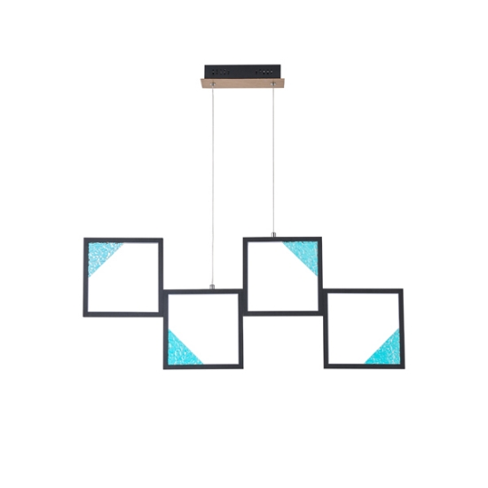 Imagine Lumină suspendată din aluminiu LED 36W 1400Lm 3000K 820X340mm neagră Arte Illumina Square
