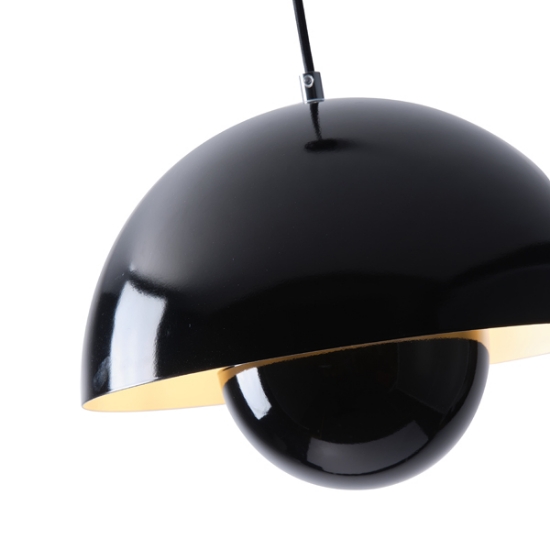 Imagine Lumină suspendată metalică cu un singur corp 1xE27 max 15W Ø300x1290mm neagră Arte Illumina Jarden