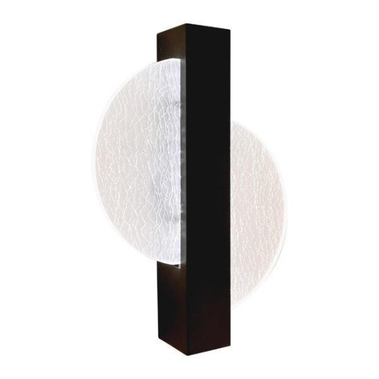 Imagine Aplica de perete din aluminiu-acrilic LED 6W 312Lm 3000K 195X45X250mm neagră Arte Illumina Erato