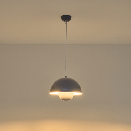 Imagine Lumină suspendată metalică cu un singur corp 1xE27 max 15W Ø300x1290mm gri Arte Illumina Jarden