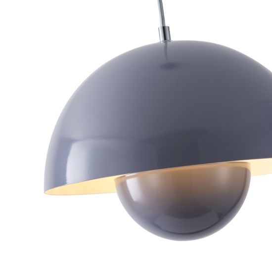 Imagine Lumină suspendată metalică cu un singur corp 1xE27 max 15W Ø300x1290mm gri Arte Illumina Jarden