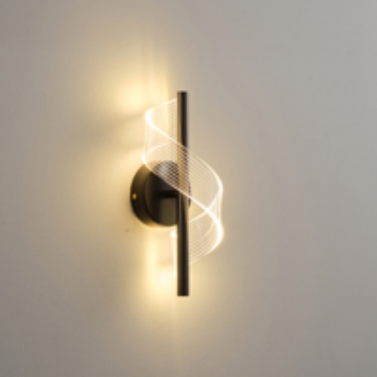 Imagine Aplica de perete LED acrilic 8W 720Lm 3000K 300X130mm neagră Arte Illumina Silk