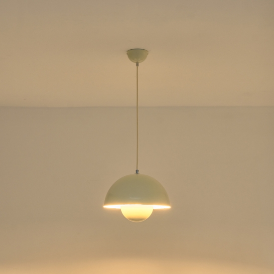 Imagine Lumină suspendată metalică cu un singur corp 1xE27 Max 15W Ø300x1290mm Ivory lucios Arte Illumina Jarden