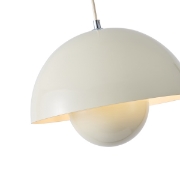 Imagine Lumină suspendată metalică cu un singur corp 1xE27 Max 15W Ø300x1290mm Ivory lucios Arte Illumina Jarden