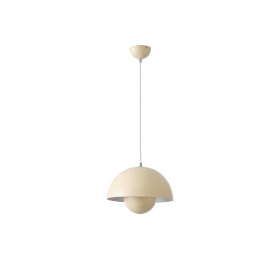 Imagine Lumină suspendată metalică cu un singur corp 1XE27 Max 15W Ø300X1290mm Cremă Arte Illumina Jarden