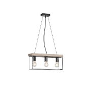 Imagine Lumină suspendată din lemn și metal 3 lumini 3xE27 Max 15W 480X125X1230mm negru-maro Arte Illumina Multipla