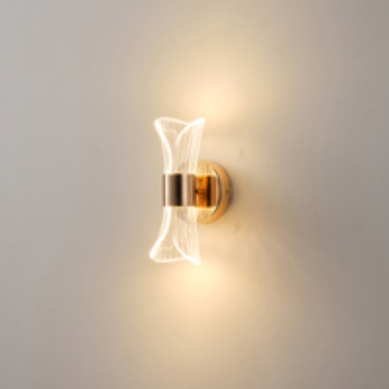 Imagine Aplica LED din acril 8W 720Lm 3000K 105X225mm Rose Gold Arte Illumina TELA