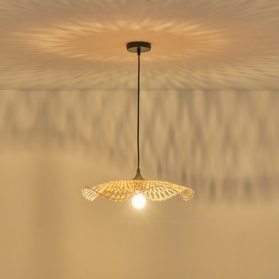 Imagine Lumină suspendată Bamboo Single Light 1xE27 Max 15W Ø475x1160mm Crem Arte Illumina Crossline