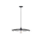 Imagine Lampa suspendată Bamboo Single Light 1xE27 Max 15W Ø475x1160mm Neagră Arte Illumina Crossline