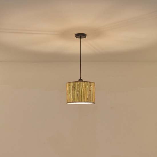 Imagine Lampa suspendată Pampas cu un singur corp de iluminat 1XE27 Max 15W Ø250X1260mm Cremă Arte Illumina AENON
