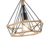 Imagine Lumină suspendată rope-metal unică FLARE 15W 250X1320mm negru-khaki