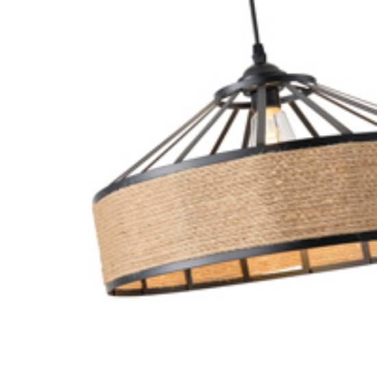 Imagine Lumină suspendată rope-metal unică HELIOS 15W D400X1300mm negru-khaki