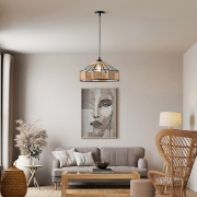 Imagine Lampa suspendată rope-metal unică HELIOS 15W D400X1300mm negru-khaki